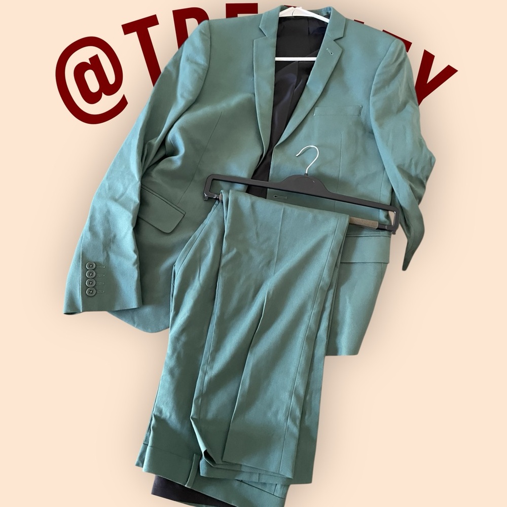 ASOS Teal Suit for Men - Jacket, Pants, Bow tie